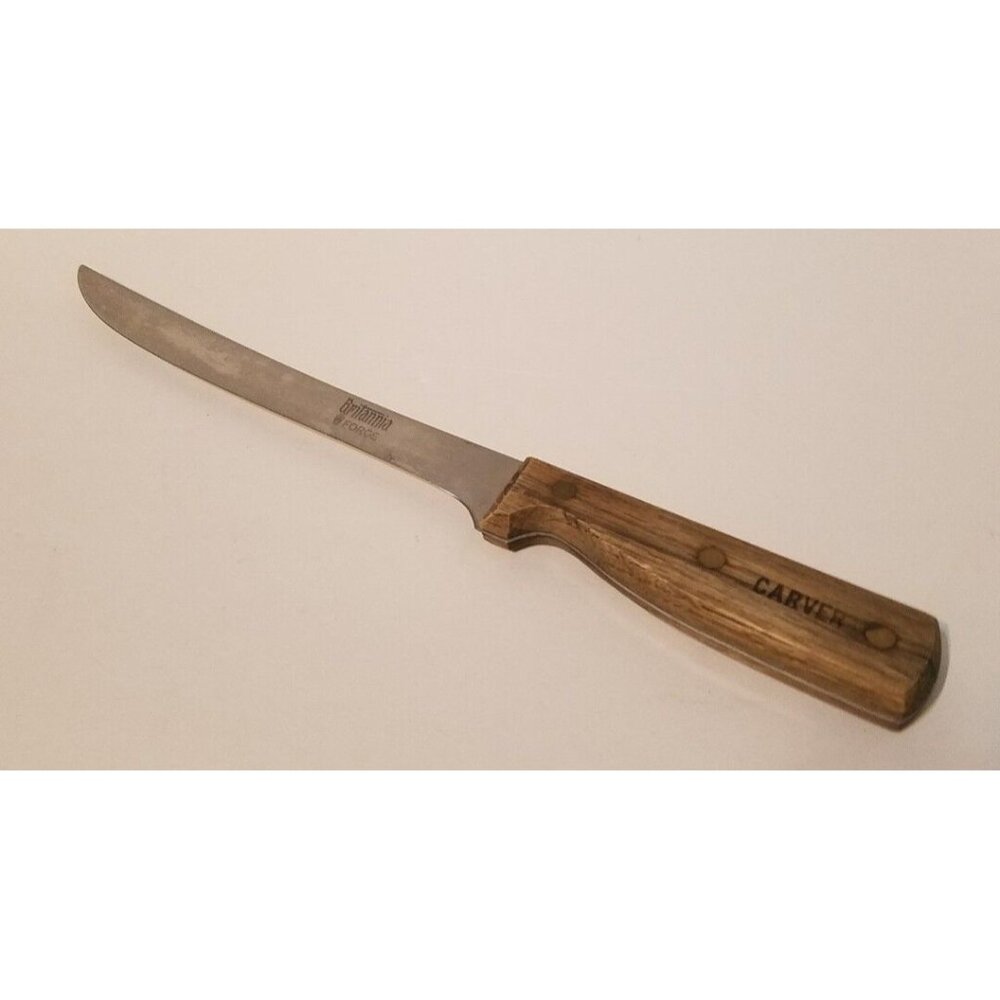 Britannia Forge Stainless steel 7 1/2" Blade Carver Knife 13" Total Wood Handle